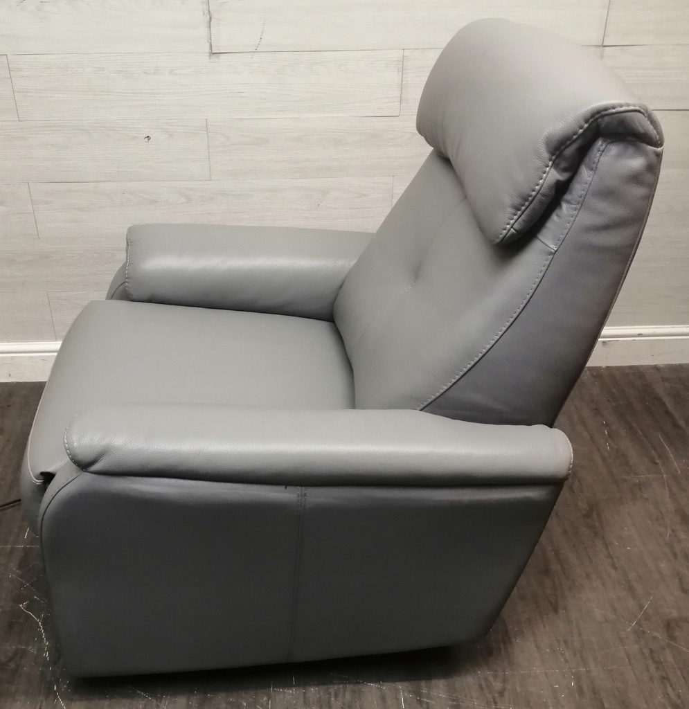 GREY LEATHER ELECTRIC RECLINER ARMCHAIR FROM JOHN LEWIS