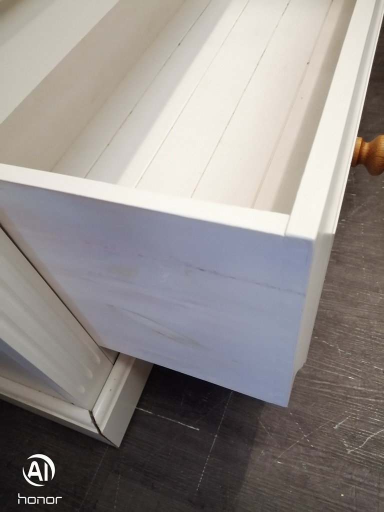 Double white / pine wardrobe with drawer