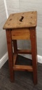 LOVELY OLD PINE SCHOOL LAB STOOL