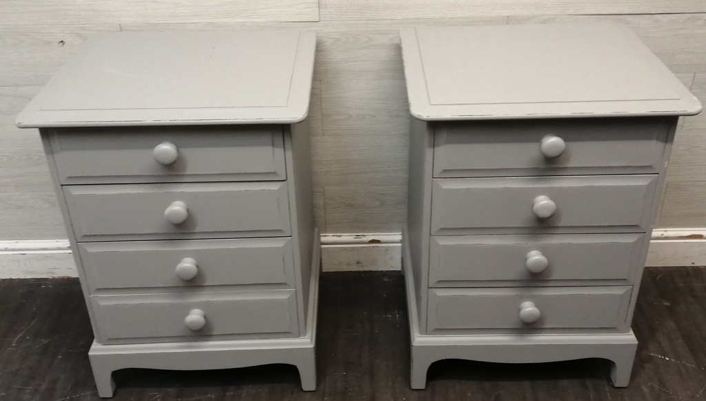 STAG  Four Drawer Grey Bedside Chest Pair