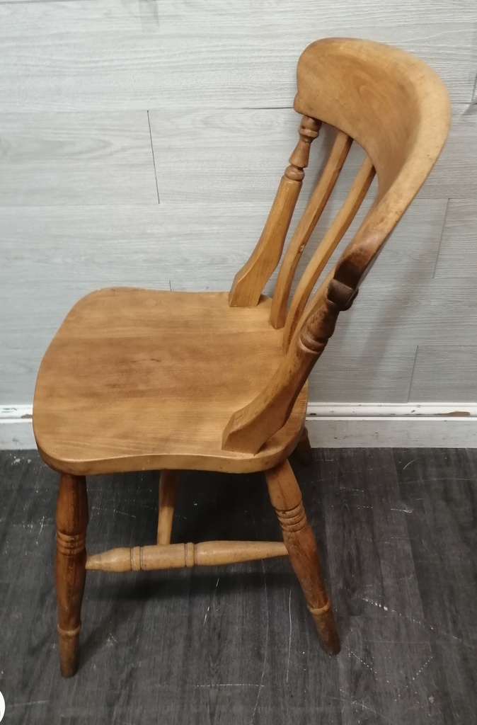 Pair of slat back dining chairs