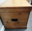 LOVELY LARGE OLD PINE BLANKET BOX /COFFEE TABLE