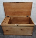 LOVELY LARGE OLD PINE BLANKET BOX /COFFEE TABLE