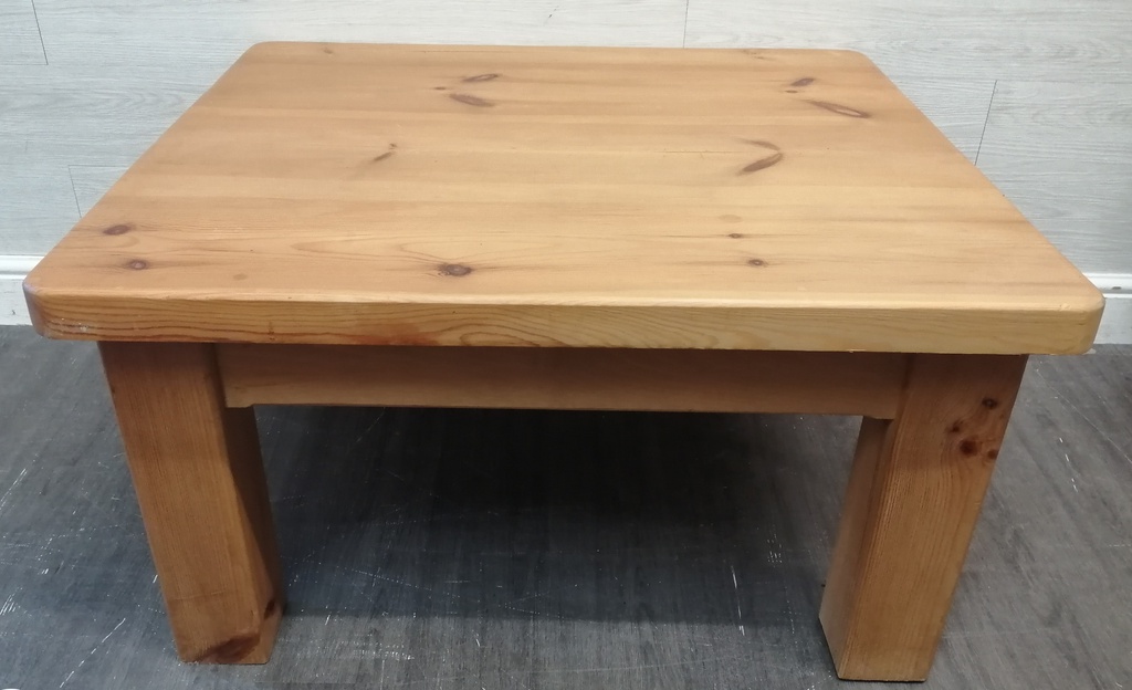 Solid chunky pine coffee table