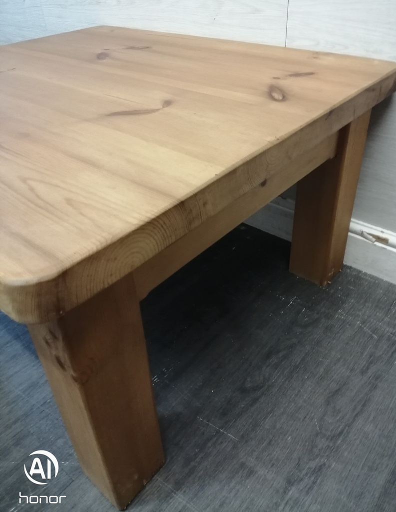 Solid chunky pine coffee table
