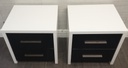 Pair of two drawer modern black &amp; white bedsides