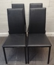 SET 4 BLACK FAUX LEATHER DINING CHAIRS