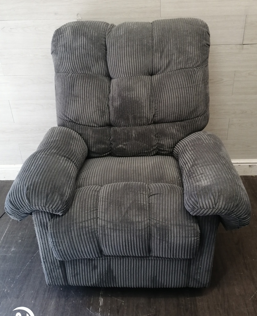 Grey electric recliner armchair
