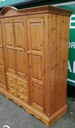 Large Solid Pine Four Door Wardrobe With Drawers