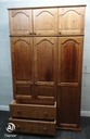 Solid pine top box triple wardrobe with drawers