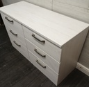 WHITE/GREY SIX DRAWER MERCHANT STYLE CHEST