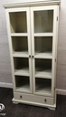 CREAM GLAZED FRONTED DISPLAY UNIT WITH DRAWER