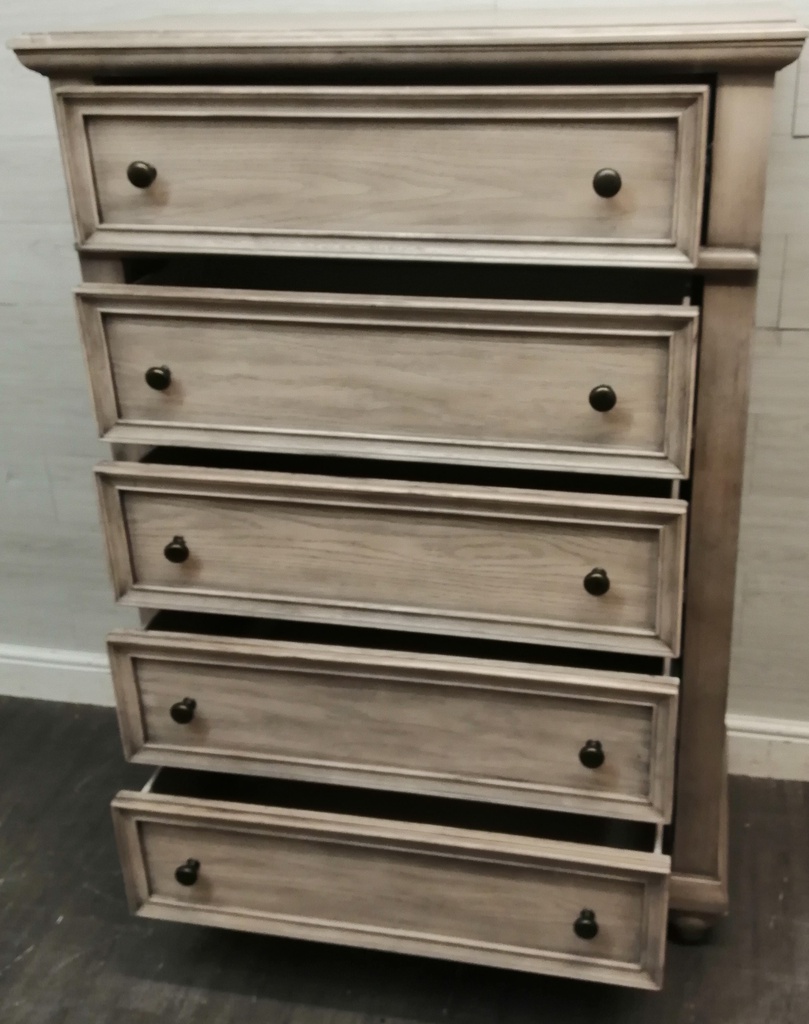 STUNNING LARGE GREY WASH STYLE CHEST DRAWERS