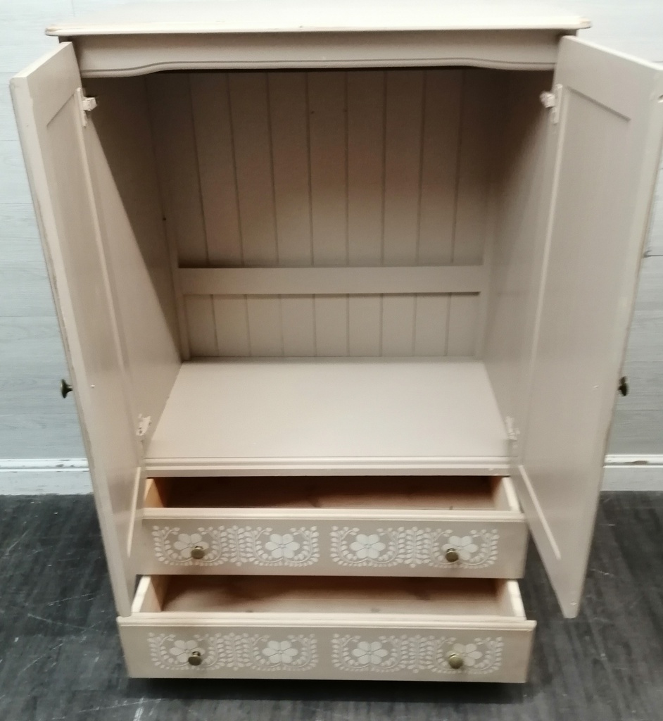 LOVELY NEAT PAINTED TOP BOX COMBI WARDROBE