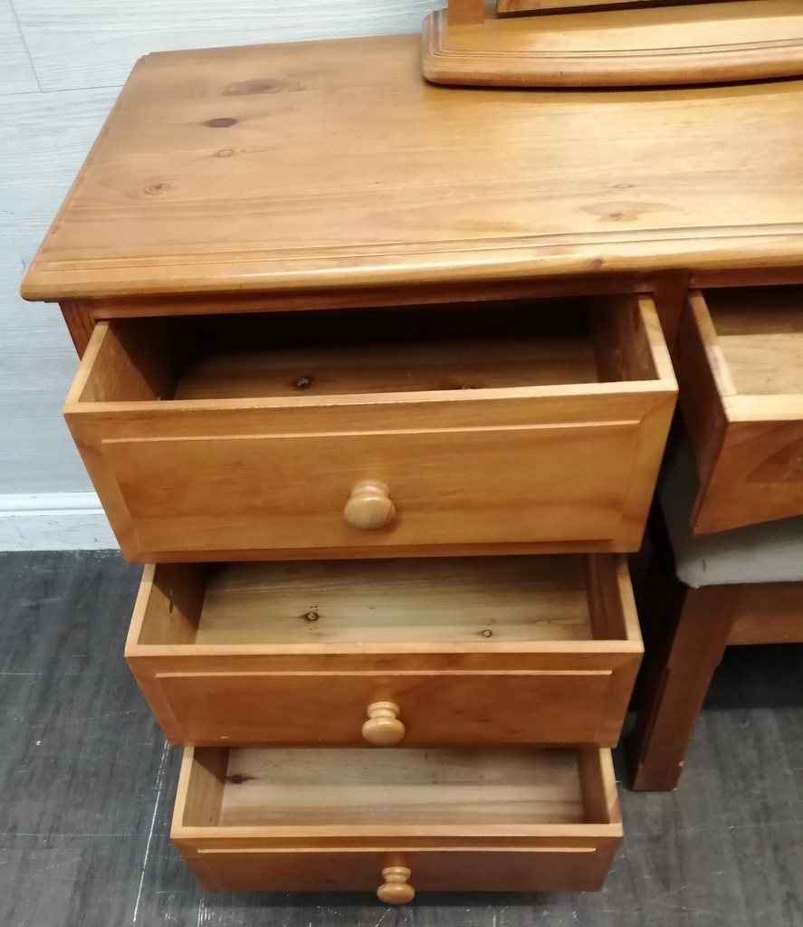Solid pine dressing table set