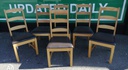 6 x Oak Slat Back Dining Chairs
