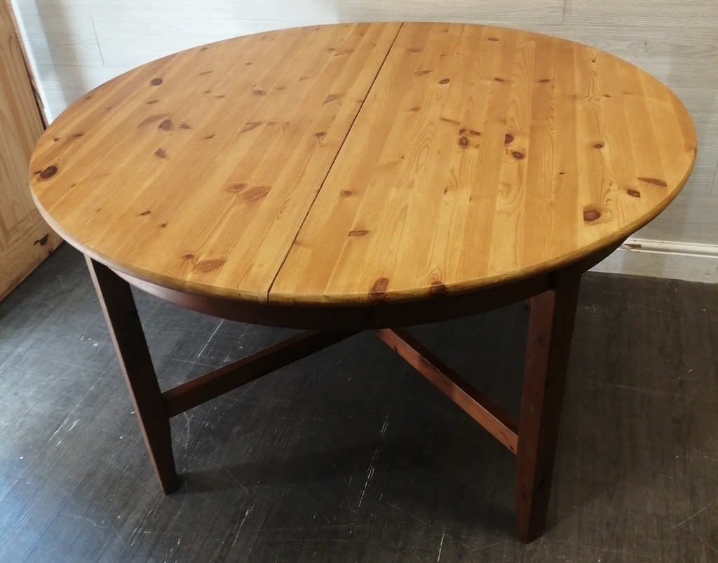ROUND PINE EXTENDING TABLE