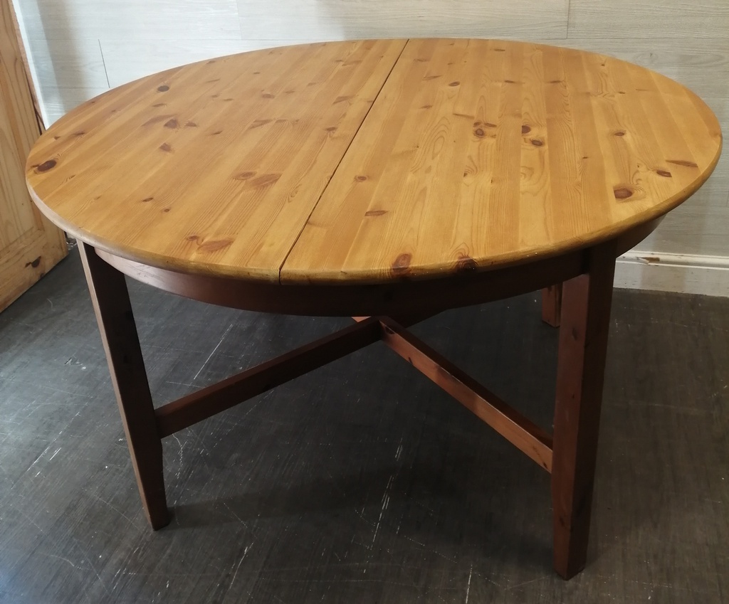 ROUND PINE EXTENDING TABLE