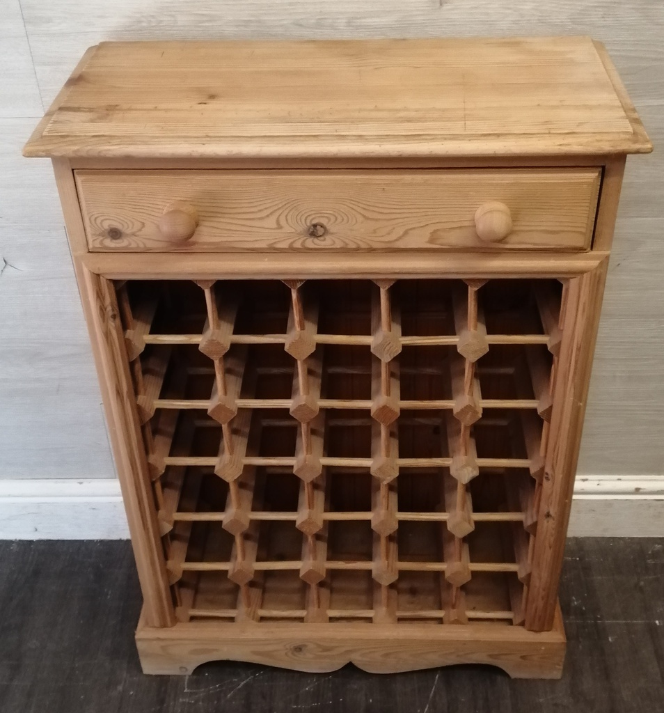 Neat solid pine wine rack