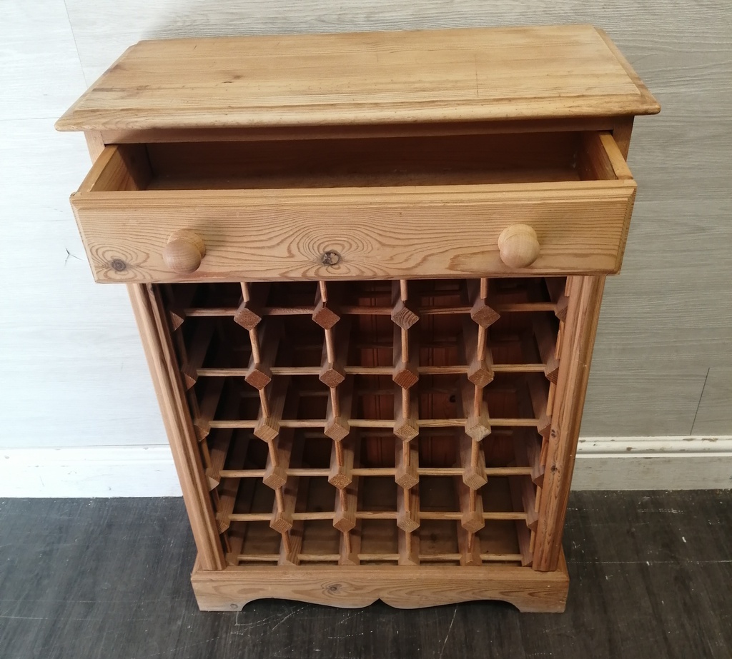 Neat solid pine wine rack
