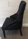 Set Of Six Black Crush Velvet Knocker Back Dining Chairs