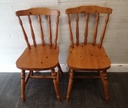 PAIR  PINE DINING CHAIRS