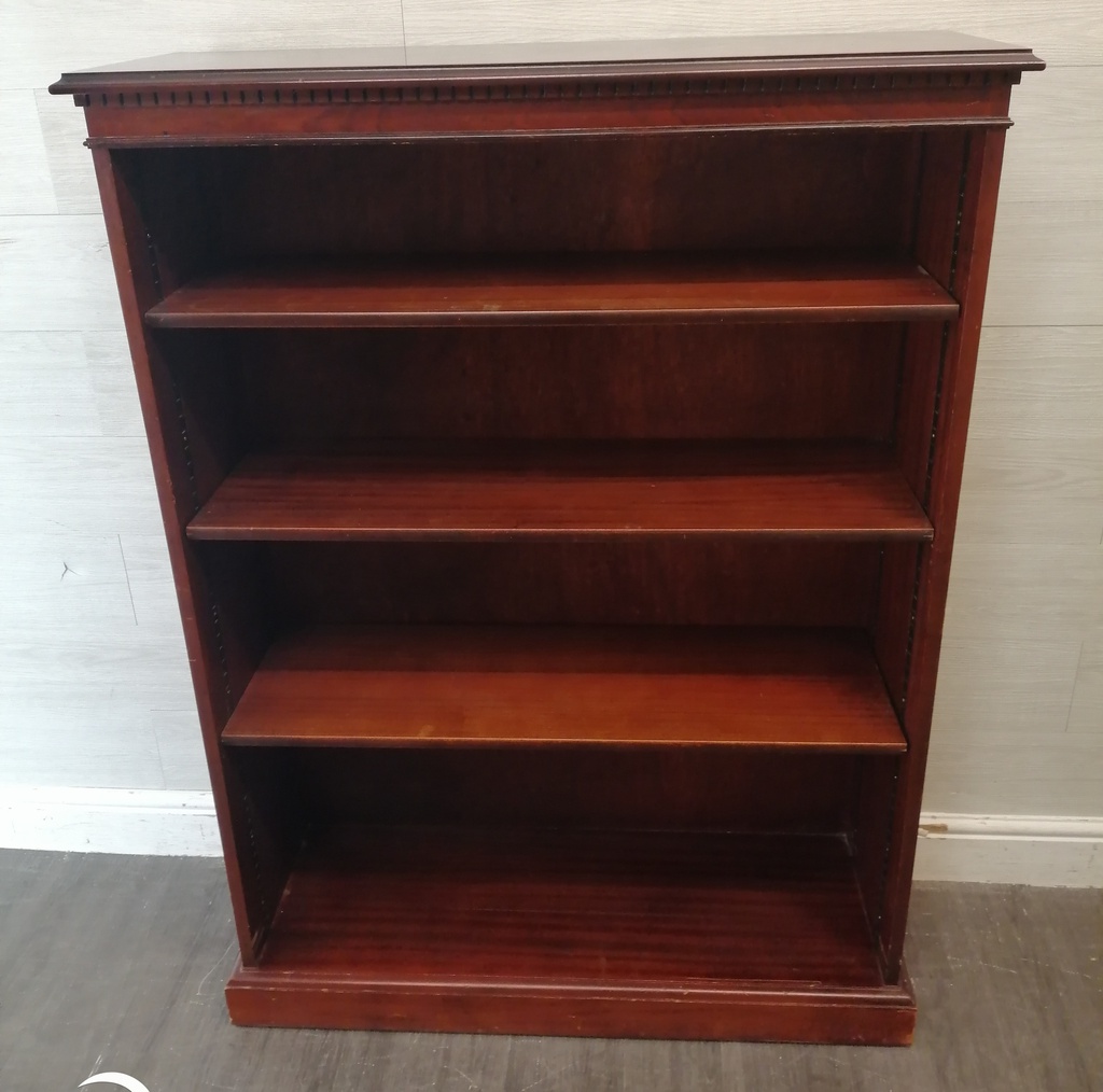 MAHOGANY REPRO DARK WOOD BOOKCASE