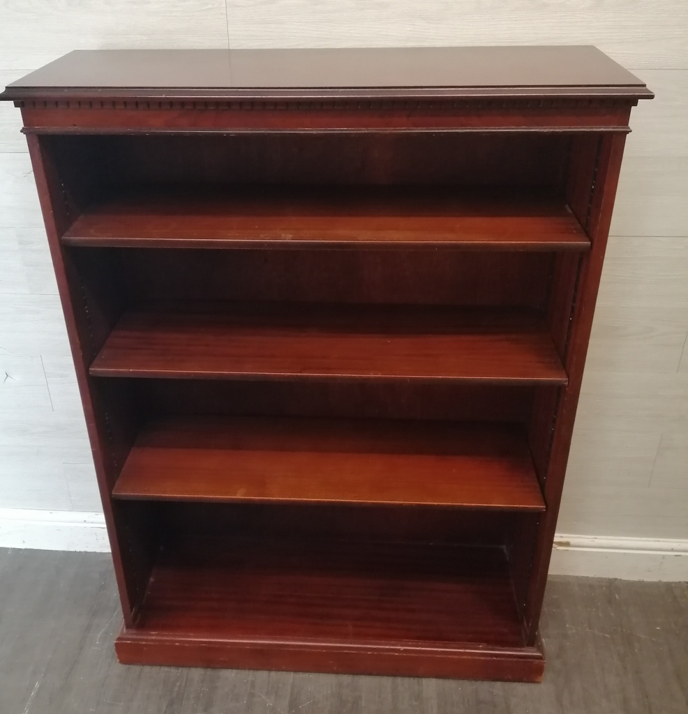 MAHOGANY REPRO DARK WOOD BOOKCASE