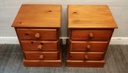 PAIR SOLID PINE THREE DRAWER BEDSIDES CHESTS
