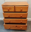 Five drawer pine chest