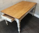Pine Dining Table With painted White Shabby Chic Legs