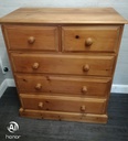 Solid pine five drawer chest