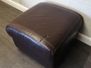 quality BROWN LEATHER STORAGE FOOTSTOOL