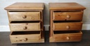 PAIR SOLID PINE THREE DRAWER BEDSIDES CHESTS