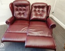 Lovely High Back Leather Two Seater Recliner Sofa