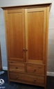 Oak style double wardrobe with drawers