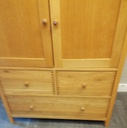 Oak style double wardrobe with drawers