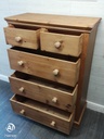 Large Solid Pine Five Drawer Chest