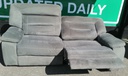 GREY TONED LARGE  TWO SEATER RECLINER SOFA