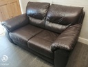TWO SEATER BROWN LEATHER SOFA