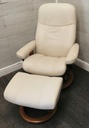 STRESSLESS Leather Recliner Chair with Footstool