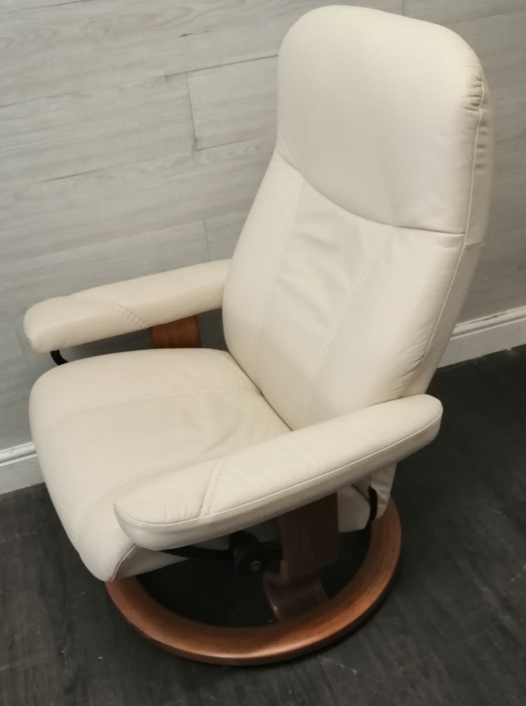 STRESSLESS Leather Recliner Chair with Footstool
