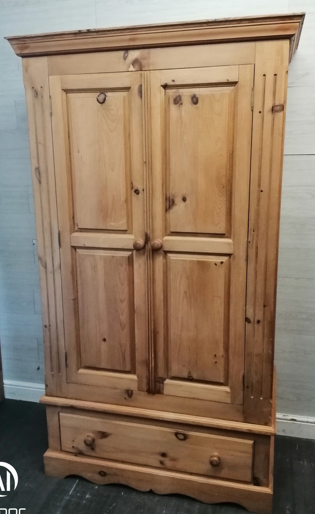 SOLID PINE WARDROBE WITH DRAWER
