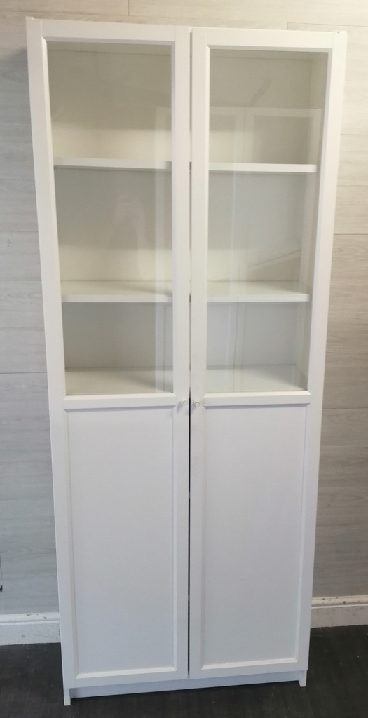IKEA ‘BILLY’ White Part  Glazed Front Bookcase