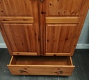 Double pine wardrobe with drawer