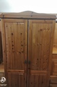 Double pine wardrobe with drawer