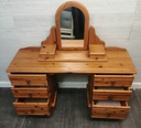 Pine Six Drawer Dressing Table with Mirror