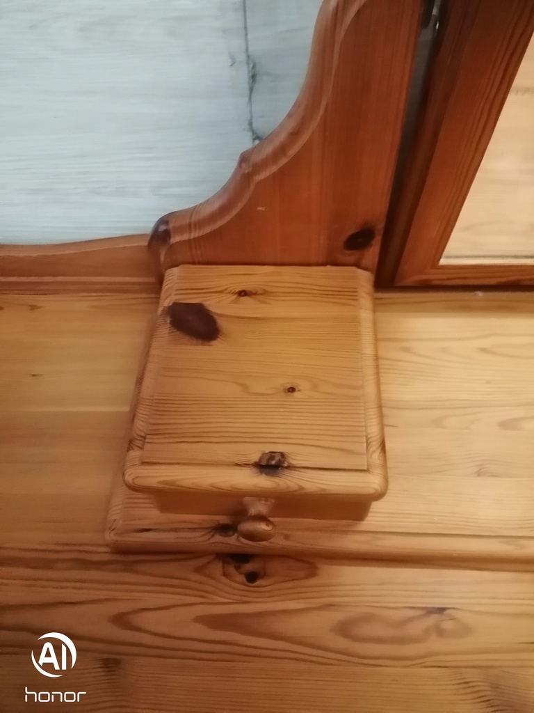 Pine Six Drawer Dressing Table with Mirror