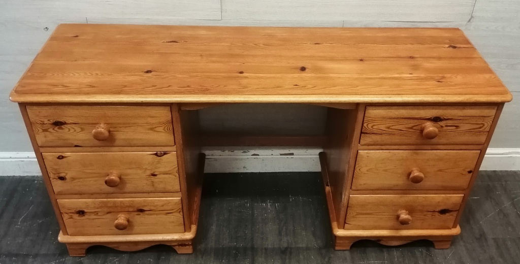 Pine Six Drawer Dressing Table / Desk By Love Lace