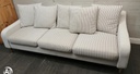 Beige &amp; Brown Toned Three Seater Pillow Back Sofa
